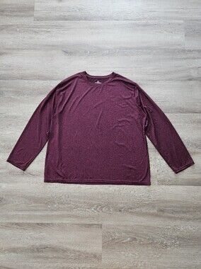 Real Essentials Men's Burgundy Long Sleeve Athletic Tee Size 3XL
